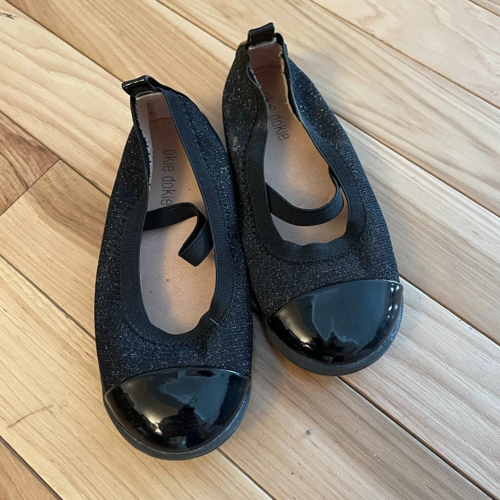 Black Okie Dokie Glittered Mary Janes